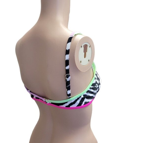 CALIFORNIA Waves Juniors Printed Asymmetric Bi Black White Print Large - Picture 4 of 6